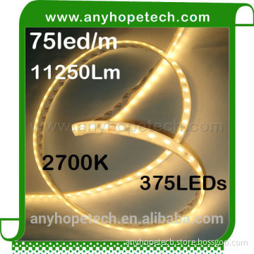 Outdoor warm white 75leds waterproof black light led strips